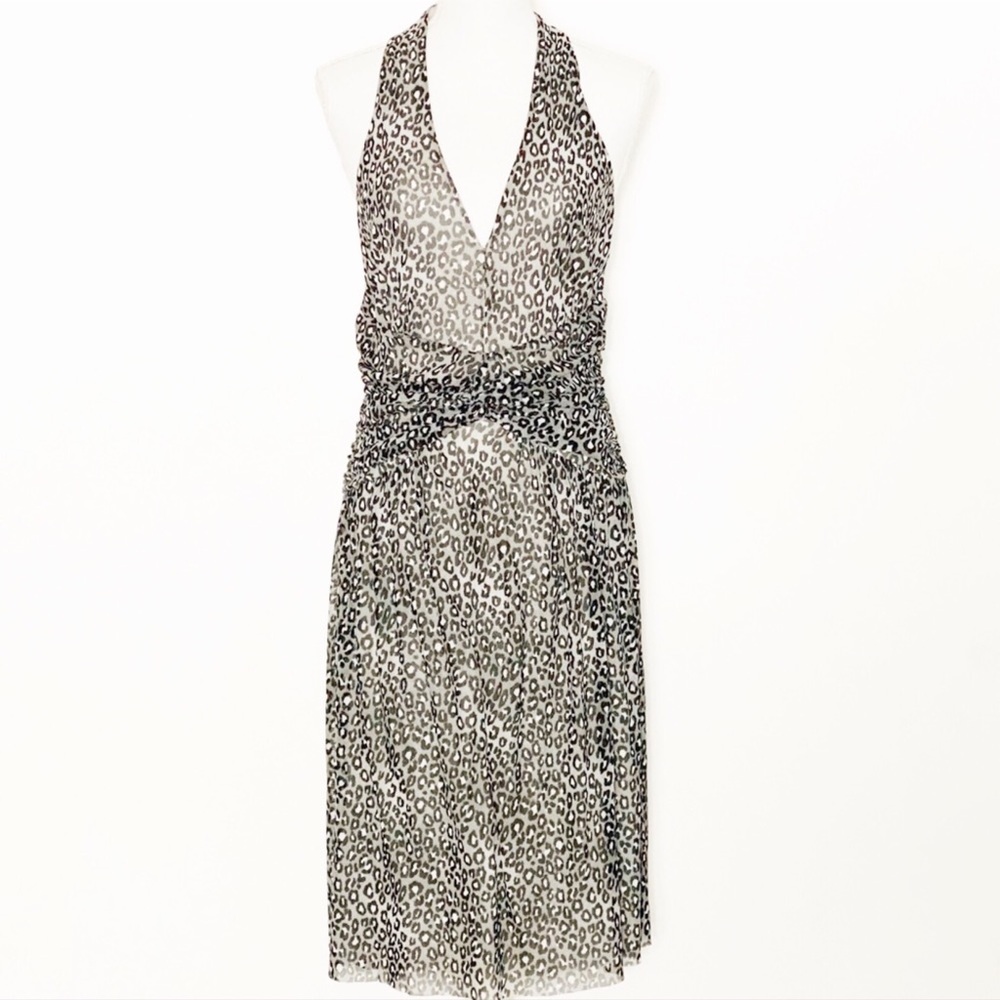 MICHAEL KORS|Animal Print Halter Dress|Medium